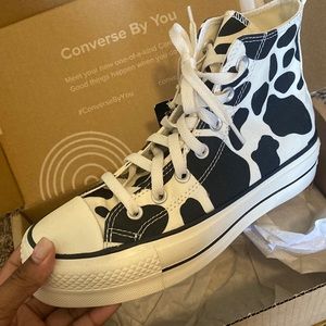 Custom cow print converse